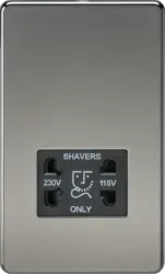 black nickel ml 115V/230V Dual Voltage Shaver Socket - Black Nickel with Black Insert - black nickel ml 115V/230V Dual Voltage Shaver Socket - Black Nickel with Black Insert