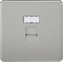 Brushed Chrome ML RJ45 Network Outlet - Brushed Chrome - Electrical Brushed Chrome ML RJ45 Network Outlet - Brushed Chrome Electrical