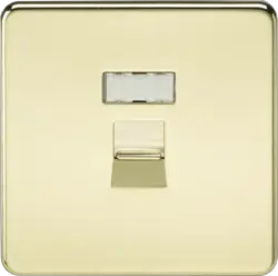 ML Polished Brass RJ45 Network Outlet - Polished Brass - ML Polished Brass RJ45 Network Outlet - Polished Brass