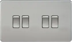 Brushed Chrome ML 10AX 4G 2-way Switch - Brushed Chrome - Electrical Brushed Chrome ML 10AX 4G 2-way Switch - Brushed Chrome Electrical