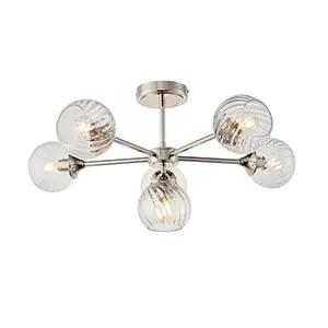 Endon Lighting Allegra 6lt Semi Flush - Endon Lighting Allegra 6lt Semi Flush
