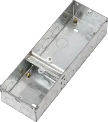 Brushed Chrome ML 3G 47mm Single Plus Double Galvanised Steel Box - Electrical Brushed Chrome ML 3G 47mm Single Plus Double Galvanised Steel Box Electrical