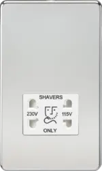 ml Polished chrome 115V/230V Dual Voltage Shaver Socket - Polished Chrome with White Insert - ml Polished chrome 115V/230V Dual Voltage Shaver Socket - Polished Chrome with White Insert