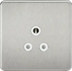 Brushed Chrome ML 5A Unswitched Socket - Brushed Chrome with White Insert - Electrical Brushed Chrome ML 5A Unswitched Socket - Brushed Chrome with White Insert Electrical