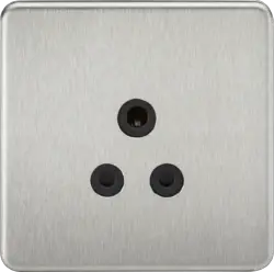 Brushed Chrome ML 5A Unswitched Socket - Brushed Chrome with Black Insert - Electrical Brushed Chrome ML 5A Unswitched Socket - Brushed Chrome with Black Insert Electrical