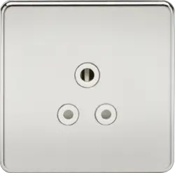 ml Polished chrome 5A Unswitched Socket - Polished Chrome with White Insert - ml Polished chrome 5A Unswitched Socket - Polished Chrome with White Insert