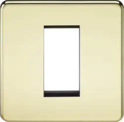 ML Polished Brass 1G Modular Faceplate - Polished Brass - ML Polished Brass 1G Modular Faceplate - Polished Brass