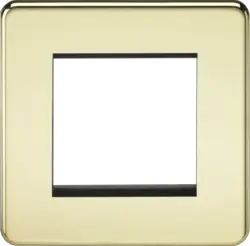 ML Polished Brass 2G Modular Faceplate - Polished Brass - ML Polished Brass 2G Modular Faceplate - Polished Brass