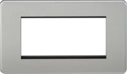 Brushed Chrome ML 4G Modular Faceplate - Brushed Chrome - Electrical Brushed Chrome ML 4G Modular Faceplate - Brushed Chrome Electrical
