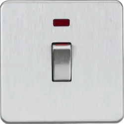 Brushed Chrome ML 45A DP Switch with Neon (1G size) - Brushed Chrome - Electrical Brushed Chrome ML 45A DP Switch with Neon (1G size) - Brushed Chrome Electrical