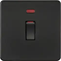 ml matt black 45A DP Switch with Neon (1G size) - Matt Black - ml matt black 45A DP Switch with Neon (1G size) - Matt Black