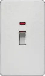 Brushed Chrome ML 45A DP Switch with Neon (2G size) - Brushed Chrome - Electrical Brushed Chrome ML 45A DP Switch with Neon (2G size) - Brushed Chrome Electrical