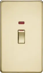 ML Polished Brass 45A DP Switch with Neon (2G size) - Polished Brass - ML Polished Brass 45A DP Switch with Neon (2G size) - Polished Brass