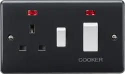 Part M Knightsbridge 45A DP Switch with 13A Socket with Neons [Part M Compliant] - Part M Knightsbridge 45A DP Switch with 13A Socket with Neons [Part M Compliant]