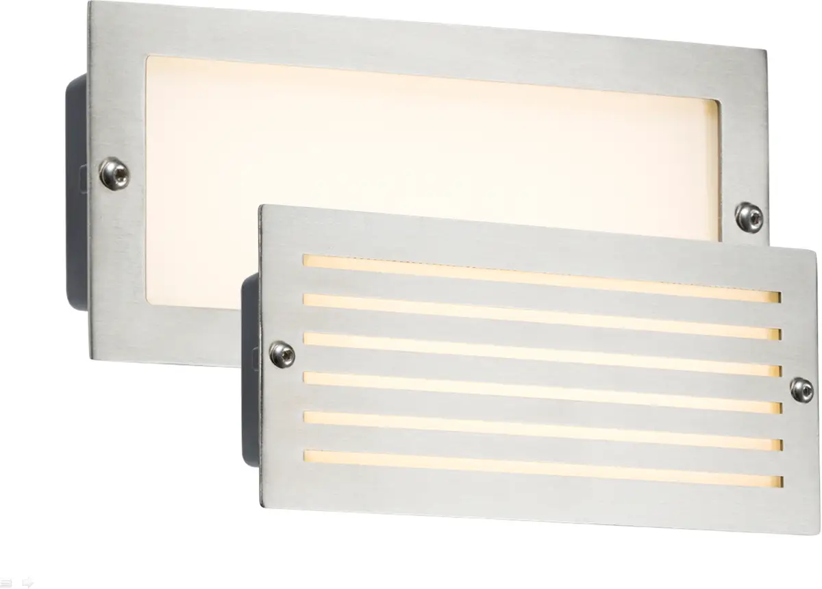 brick lights 230V IP54 5W White LED Recessed Brick Light - Brushed Steel Fascia - brick lights 230V IP54 5W White LED Recessed Brick Light - Brushed Steel Fascia