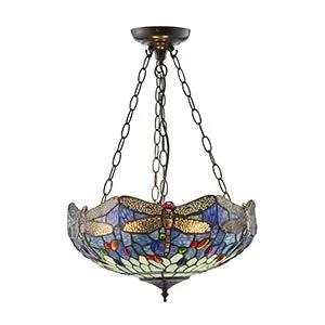 Endon Lighting Dragonfly blue Large inverted 3lt pendant - Endon Lighting Dragonfly blue Large inverted 3lt pendant