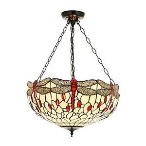 Endon Lighting Dragonfly beige Large inverted 3lt pendant - Endon Lighting Dragonfly beige Large inverted 3lt pendant