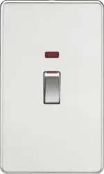 ml Polished chrome 45A DP Switch with Neon (2G size) - Polished Chrome - ml Polished chrome 45A DP Switch with Neon (2G size) - Polished Chrome