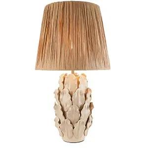 Endon Lighting Layered Leaf & Raffia 32cm Table - Endon Lighting Layered Leaf & Raffia 32cm Table