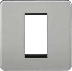 Brushed Chrome ML 1G Modular Faceplate - Brushed Chrome - Electrical Brushed Chrome ML 1G Modular Faceplate - Brushed Chrome Electrical