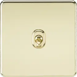 ML Polished Brass 10AX 1G 2-way Toggle Switch - Polished Brass - ML Polished Brass 10AX 1G 2-way Toggle Switch - Polished Brass