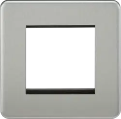 Brushed Chrome ML 2G Modular Faceplate - Brushed Chrome - Electrical Brushed Chrome ML 2G Modular Faceplate - Brushed Chrome Electrical