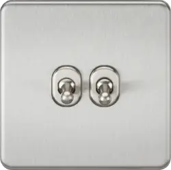Brushed Chrome ML 10AX 2G 2-way Toggle Switch - Brushed Chrome - Electrical Brushed Chrome ML 10AX 2G 2-way Toggle Switch - Brushed Chrome Electrical