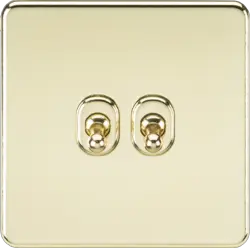 ML Polished Brass 10AX 2G 2-way Toggle Switch - Polished Brass - ML Polished Brass 10AX 2G 2-way Toggle Switch - Polished Brass