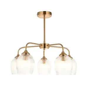 Endon Lighting Ashcroft Ribbed 5lt Pendant - Endon Lighting Ashcroft Ribbed 5lt Pendant