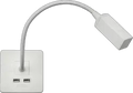 ml matt white 230V LED Dimmable Reading Light with Dual USB A+A (5V DC 2.4A shared) - Matt White - Electrical ml matt white 230V LED Dimmable Reading Light with Dual USB A+A (5V DC 2.4A shared) - Matt White Electrical