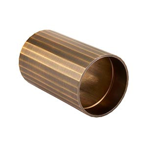 Brushed copper cylindrical light fitting accessory for LED lighting installation