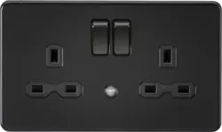ml matt black 13A 2G DP Switched Socket with Photocell Nightlight Function - Matt black with Black Insert - ml matt black 13A 2G DP Switched Socket with Photocell Nightlight Function - Matt black with Black Insert