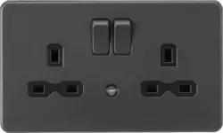ml antricate 13A 2G DP Switched Socket with Photocell Nightlight Function - Anthracite with Black Insert - ml antricate 13A 2G DP Switched Socket with Photocell Nightlight Function - Anthracite with Black Insert