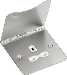 floor sockets 13A 1G Unswitched Floor Socket - Brushed Chrome with White Insert - floor sockets 13A 1G Unswitched Floor Socket - Brushed Chrome with White Insert