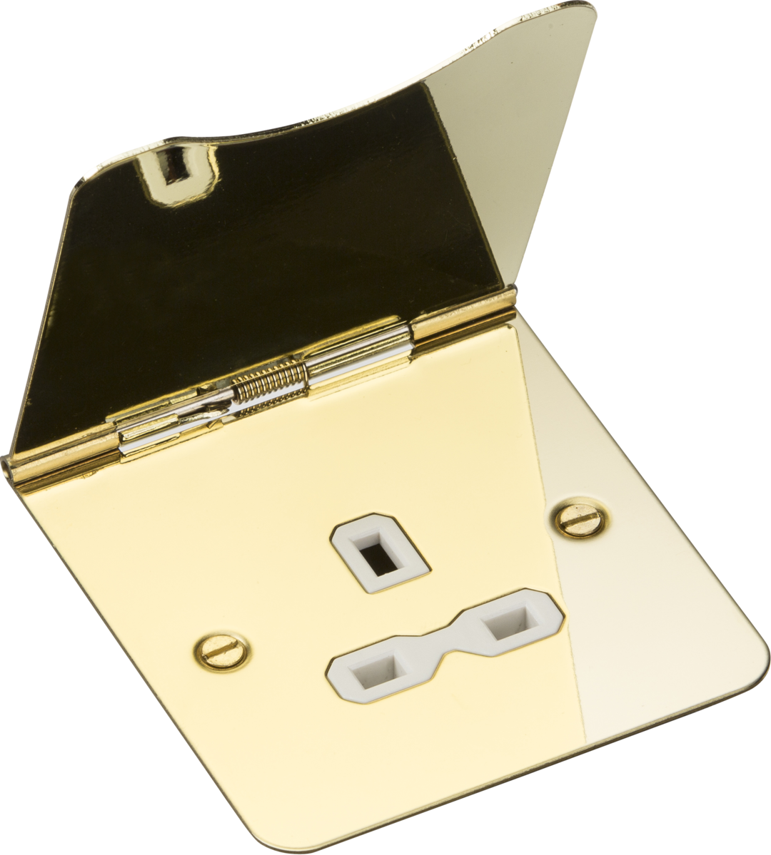 floor sockets 13A 1G Unswitched Floor Socket - Polished Brass with White Insert - floor sockets 13A 1G Unswitched Floor Socket - Polished Brass with White Insert