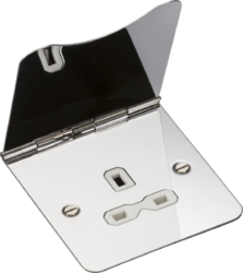 floor sockets 13A 1G Unswitched Floor Socket - Polished Chrome with White Insert - floor sockets 13A 1G Unswitched Floor Socket - Polished Chrome with White Insert