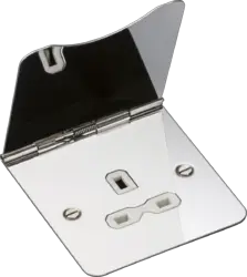 floor sockets 13A 1G Unswitched Floor Socket - Polished Chrome with White Insert - floor sockets 13A 1G Unswitched Floor Socket - Polished Chrome with White Insert