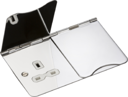 floor sockets 13A 2G Unswitched Floor Socket - Polished Chrome with White Insert - floor sockets 13A 2G Unswitched Floor Socket - Polished Chrome with White Insert