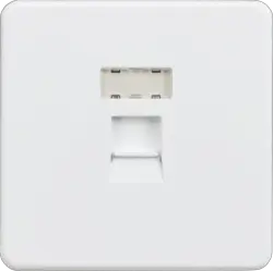 ml Polished chrome RJ45 Network Outlet - Matt White - ml Polished chrome RJ45 Network Outlet - Matt White