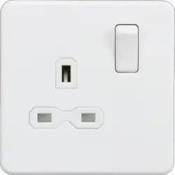 ml matt white 13A 1G DP Switched Socket - Matt White with White Insert - Electrical ml matt white 13A 1G DP Switched Socket - Matt White with White Insert Electrical
