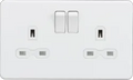 ml matt white 13A 2G DP Switched Socket with Twin Earths - Matt White with White Insert - Electrical ml matt white 13A 2G DP Switched Socket with Twin Earths - Matt White with White Insert Electrical