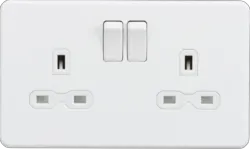 ml matt white 13A 2G DP Switched Socket with Twin Earths - Matt White with White Insert - Electrical ml matt white 13A 2G DP Switched Socket with Twin Earths - Matt White with White Insert Electrical