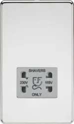 ml Polished chrome 115/230V Dual Voltage Shaver Socket - Polished Chrome with Grey Insert - ml Polished chrome 115/230V Dual Voltage Shaver Socket - Polished Chrome with Grey Insert