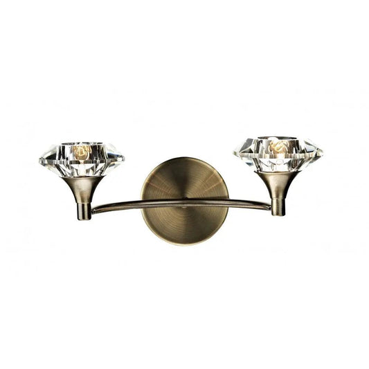dar lighting Där Lighting Group, Dar LUT0975 Luther Double Wall Light Antique Brass - dar lighting Där Lighting Group, Dar LUT0975 Luther Double Wall Light Antique Brass