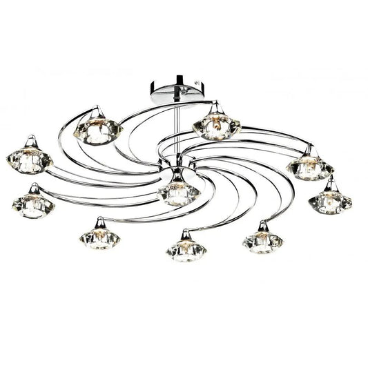 dar lighting Där Lighting Group Dar LUT2350 Luther 10 Light Ceiling Light Chrome - dar lighting Där Lighting Group Dar LUT2350 Luther 10 Light Ceiling Light Chrome