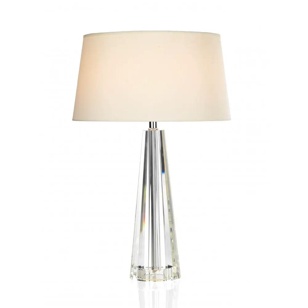 dar lighting Där Lighting Group, Dar CYP4208 Cyprus Table Lamp Tapered Crystal With Shade - dar lighting Där Lighting Group, Dar CYP4208 Cyprus Table Lamp Tapered Crystal With Shade