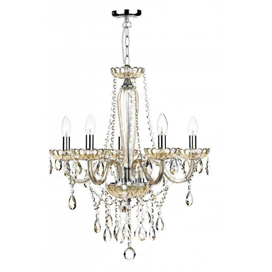 dar lighting Där Lighting Group, Dar RAP0506 Raphael 5 Light Chandelier Champagne Crystal - dar lighting Där Lighting Group, Dar RAP0506 Raphael 5 Light Chandelier Champagne Crystal