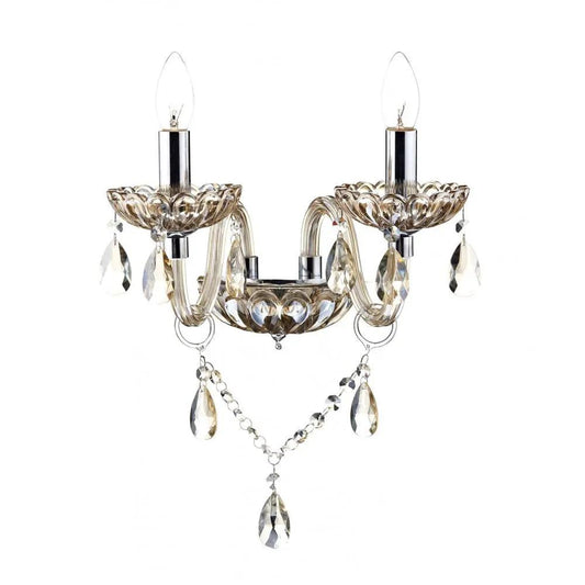dar lighting Dar Lighting Group, Dar RAP0906 Raphael Double Wall Bracket Champagne Crystal (S) - dar lighting Dar Lighting Group, Dar RAP0906 Raphael Double Wall Bracket Champagne Crystal (S)