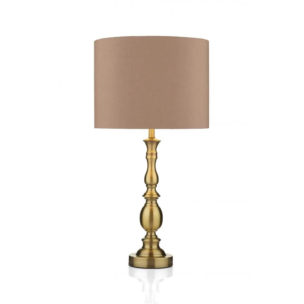 dar lighting Där Lighting Group, Dar MAD4275 Madrid Ball Table Light Antique Brass With Shade - dar lighting Där Lighting Group, Dar MAD4275 Madrid Ball Table Light Antique Brass With Shade