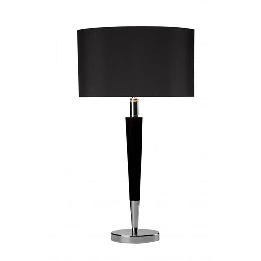 dar lighting Där Lighting Group, Dar VIK4022 Viking Table Lamp Polished Chrome And Black With Black Len Shade - dar lighting Där Lighting Group, Dar VIK4022 Viking Table Lamp Polished Chrome And Black With Black Len Shade